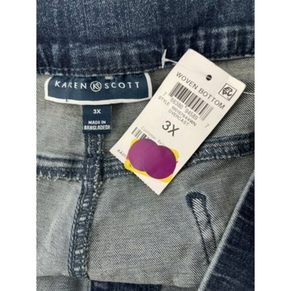 Karen Scott Overcast Pull On Straight Leg Jeans Plus Size 3X NWT - Picture 3 of 5